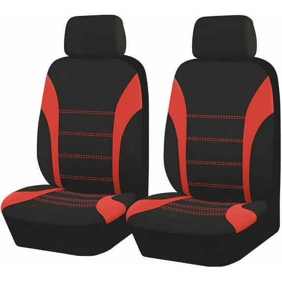 2 Pcs Car Front Seat Covers, Comfortable Breathable Automotive Seat Covers with Removable Headrest Cover, Sporty Car Seat Protector Cushion for Cars, Trucks, SUVs