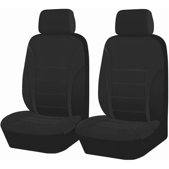 2 Pcs Car Front Seat Covers, Comfortable Breathable Automotive Seat Covers with Removable Headrest Cover, Sporty Car Seat Protector Cushion for Cars, Trucks, SUVs