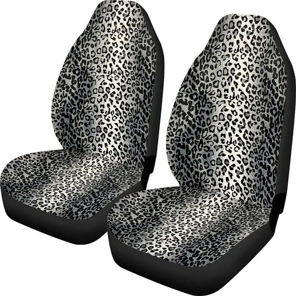 2 Pcs Car Front Seat Covers Gray Pattern Auto Bucket Seats Protector Fit for SUV/Trucks/Sedans