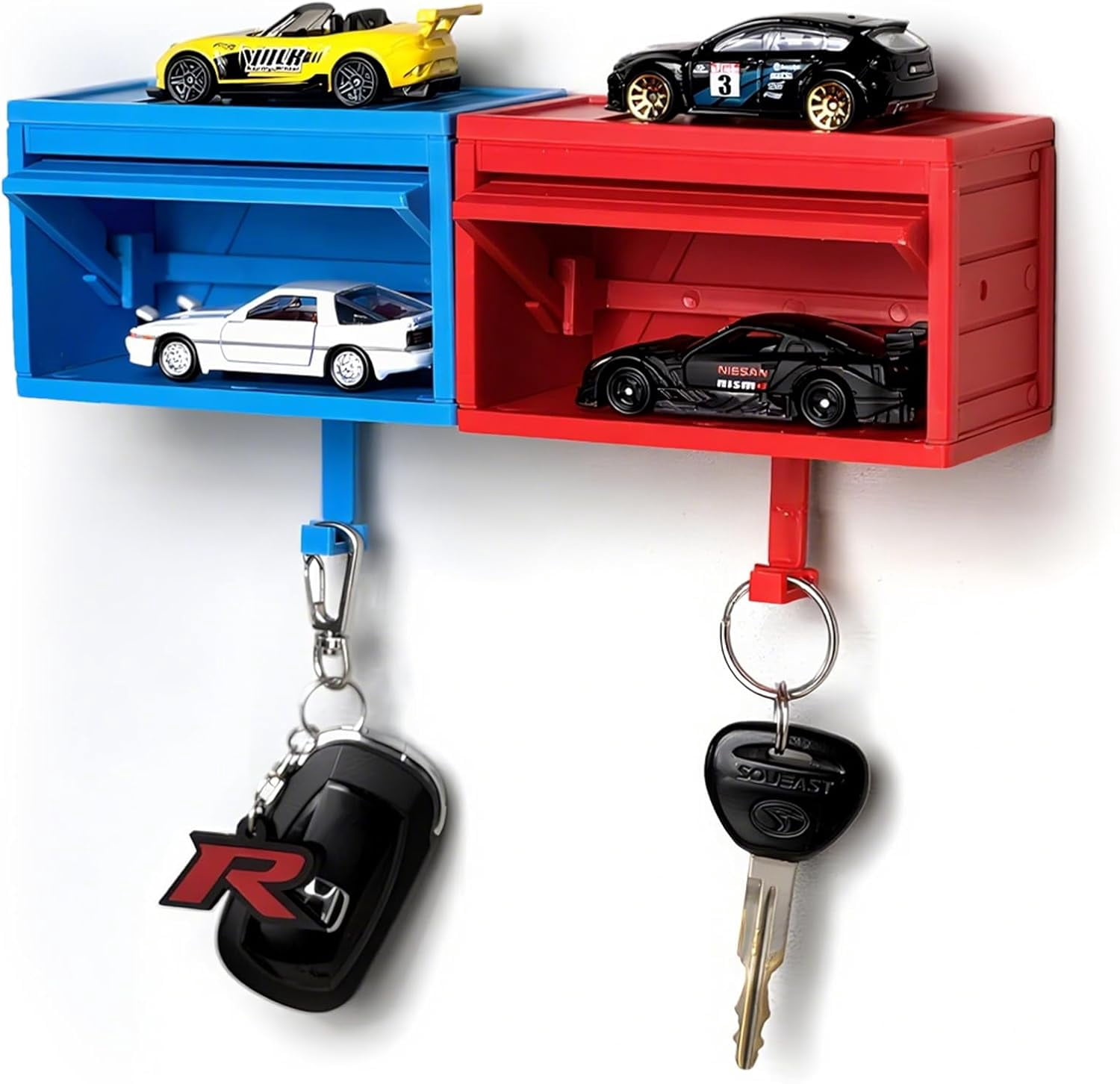 2 Pcs Car Garage Key Holder Car Key Holder for Wall 3D Easy ...