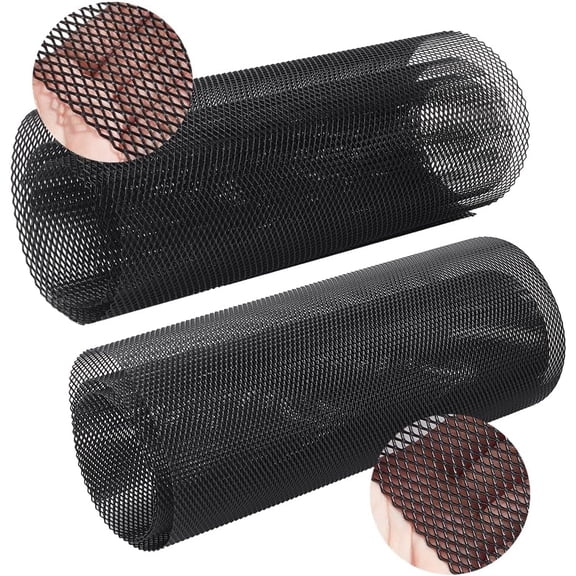 2 Pcs Car Grill Mesh 1.09 Yardsx12.99 Inch Automotive Grille Insert Bumper Universal Aluminium Alloy Car Racing Grill Net with Rhombus Pattern for Car Bumper Body Kit BlackBlack