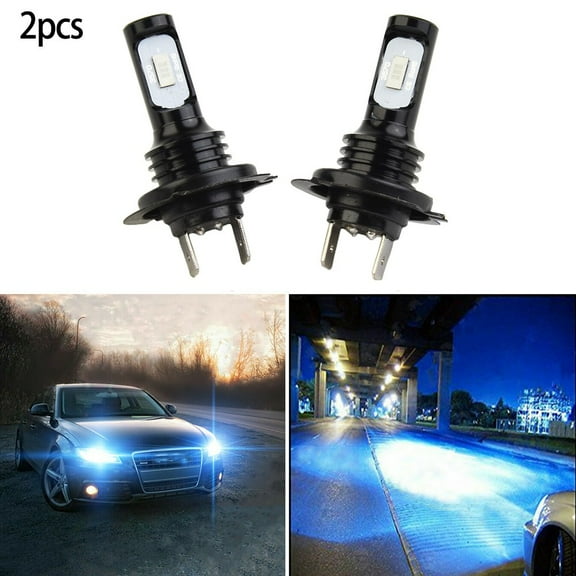 2 Pcs Car Headlights Fog Lamps Reversing Lights Turn Signals Lamps Width Lights 3570 8000K H7 LED Lamps Auto Accessories
