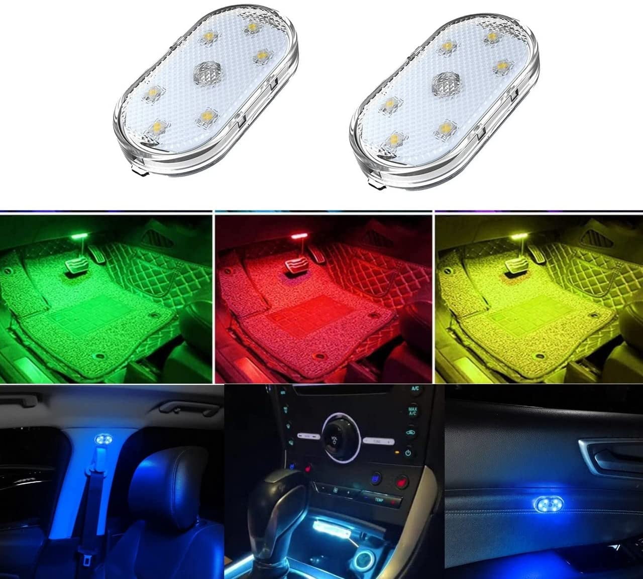  Interior Car Lights, Car Accessories Car Led Lights with  Wireless Remote Music Sync Color Change RGB Under Dash Car Lighting with Car  Charger 12V 2A LED Lights for Car… : Automotive