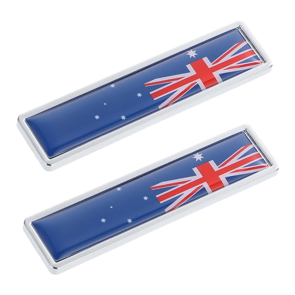 KALLORY Flag Decal Vehicle Zinc Alloy 2Pcs 2.3x0.6x0.1in