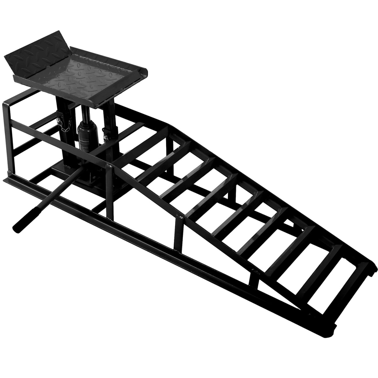 2 Pcs Car Ramps, 5T Garage Auto Car Ramps for Oil Changes, Car Ramp Lifts with Support Jack for