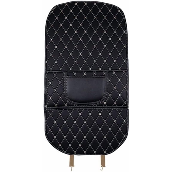 2 Pcs Car Seat Back Anti Kick Pad, Leather Car Seat Back Cover Protector Waterproof Anti-Scratch Seat Protective Cushion Accessories (Black)