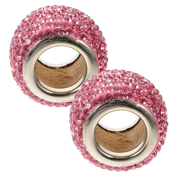 WEUVEB 2Pcs Bling Car Headrest Rings Pink Decorative Collar for Automotive Interior