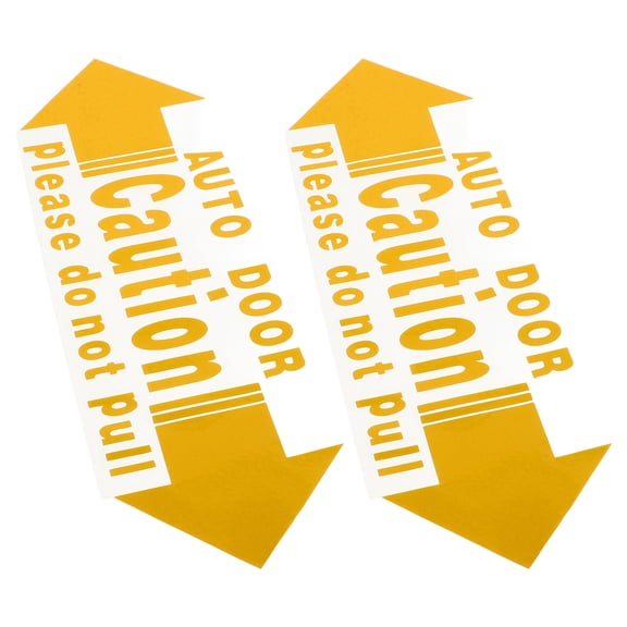 2 Pcs Car Sticker Tips Decals Caution Automatic Door Stickers Yellow