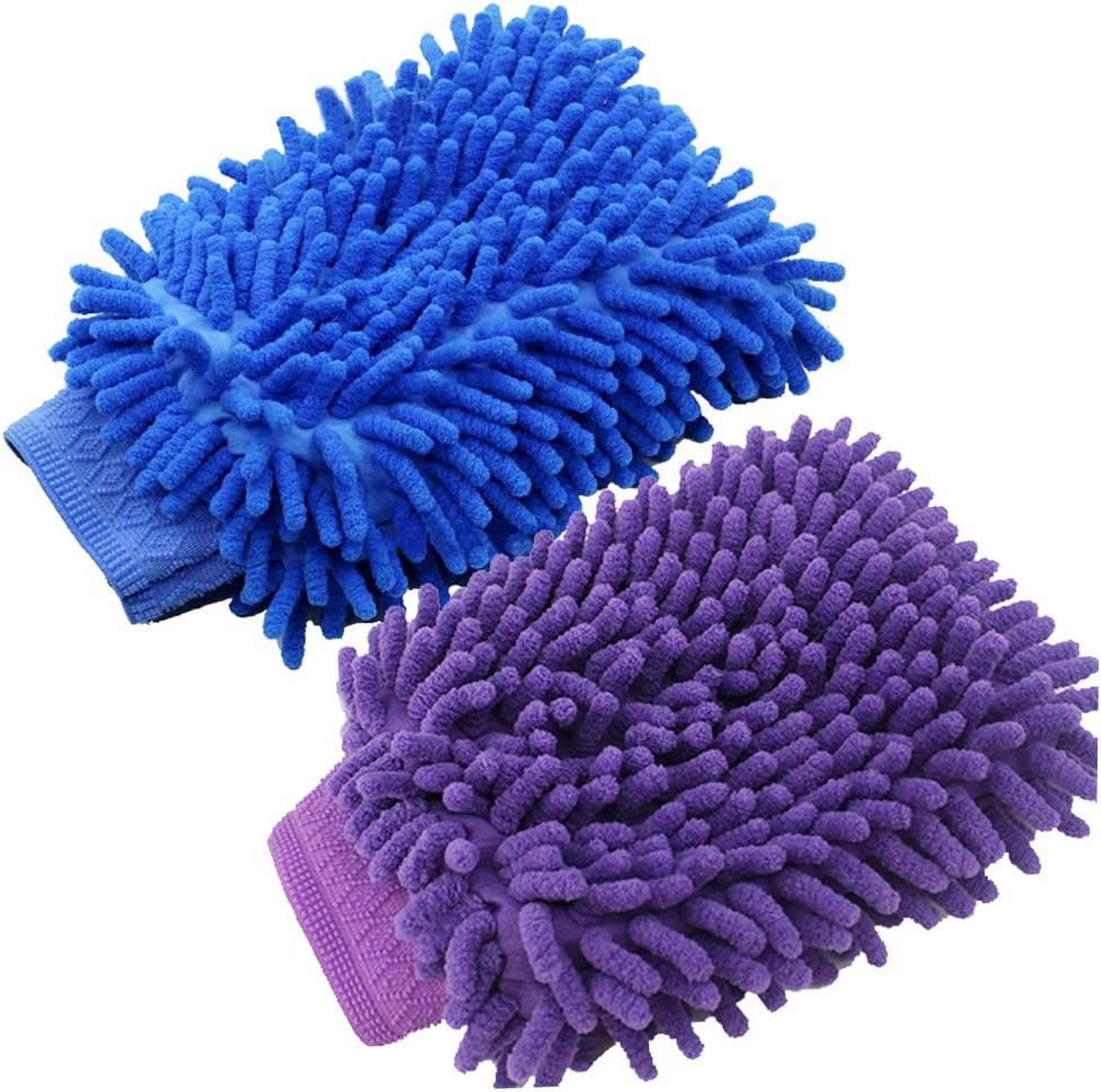 2 Pcs Car Wash Mitt Premium Chenille Microfiber Reusable Rag Company Chemical Guys Large Size Wash Mitt Soft Towels Lint Free Scratch Free Winter Waterproof Cleaning Mitts