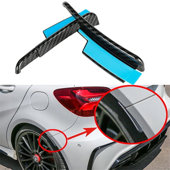 2 Pcs Carbon Fiber Look Car Rear Bumper Wheel Eyebrow Lip For Benz W176 A160 AMG