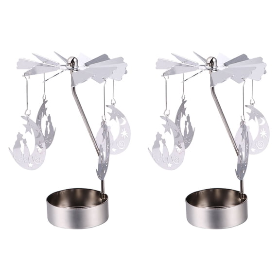 2 Pcs Carousel Candle Spinner Sticks Holder Candlestick Holders