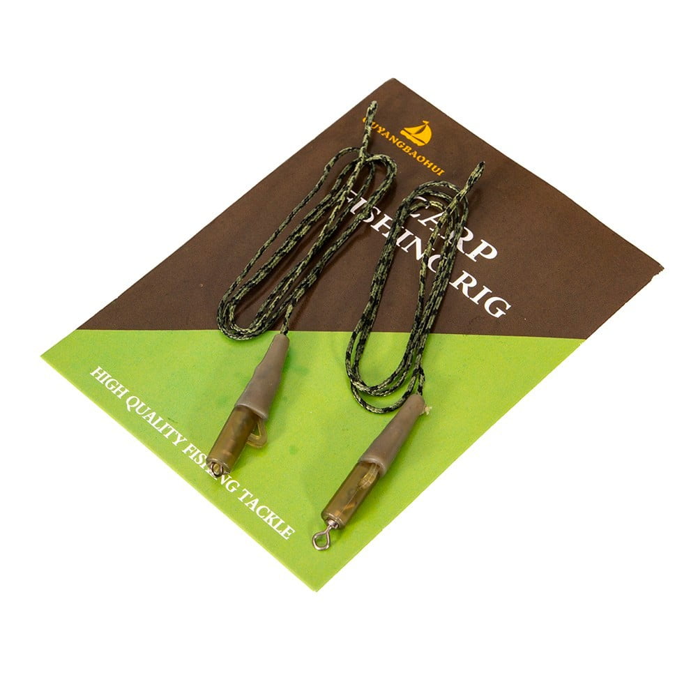 2 Pcs Carp Braided Lead Core Leader Line Ready Tied Chod Helicopter