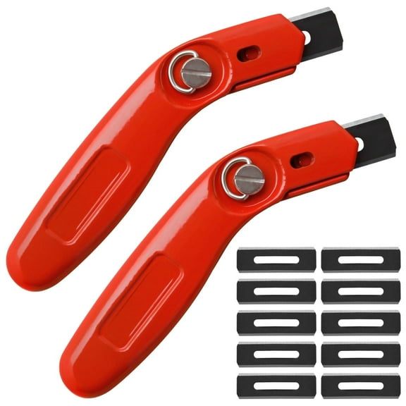 2 Pack Heavy Duty Aluminum Utility Knives - Carpet Cutters with 10 Carbon Steel Blades | Sharp Courier Unpacking Art Knife, Carpet & Flooring Cutters for Linoleum, Box Cutter, Paper Cutting
