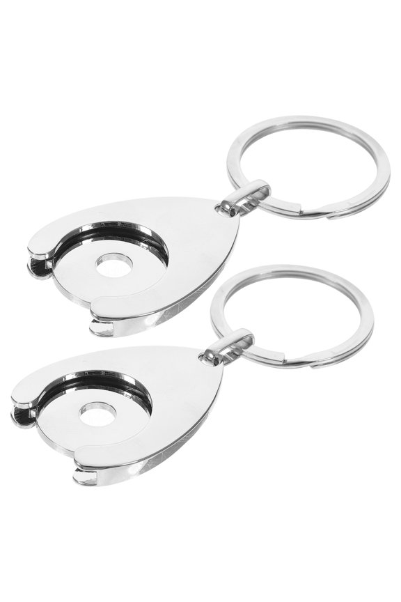 2 Pcs Cart Token Trolley Remover Pendant Key Rings Reuseable Portable Shopping Fob Keychain Ornament Keyrings