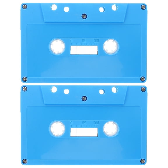 2 Pcs Cassette Music Tapes Audio Blank Color Hip Hop Sky-blue