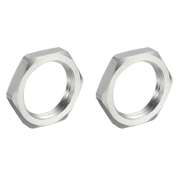 2 Pcs Cast Pipe Fitting Hex Locknut, 304 Stainless Steel Hex Lock Nut 1" Female Thread (DN25) for Plumbing Fixed