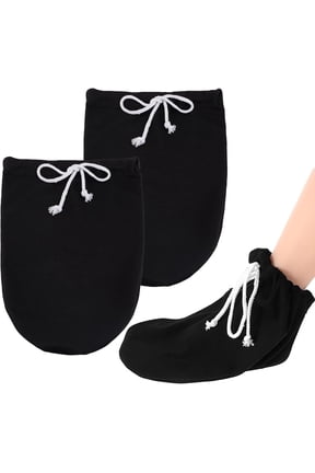 2 Pcs Cast Toe Cover Sock,Happon Foot Cast Sleeve Plaster Stocking Protective,Adjustable Drawstring Cast Wound Protector for Women Men Leg Ankle When Walking(Black)