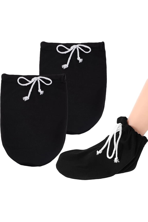 2 Pcs Cast Toe Cover Sock,Happon Foot Cast Sleeve Plaster Stocking Protective,Adjustable Drawstring Cast Wound Protector for Women Men Leg Ankle When Walking(Black)