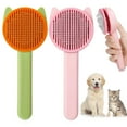 thumbnail image 1 of 2 Pcs Cat Brush with Release Button, Pet Brush, Self-Cleaning Brush with One Click, Grooming Brush for Cat Dog  (Pink+Green), 1 of 7