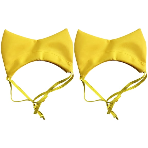 2 Pcs Cat Dog Shower Cap, Yellow Pet Bathing Caps with Ear Protection, Adjustable Waterproof Grooming Caps for Small Medium Pets