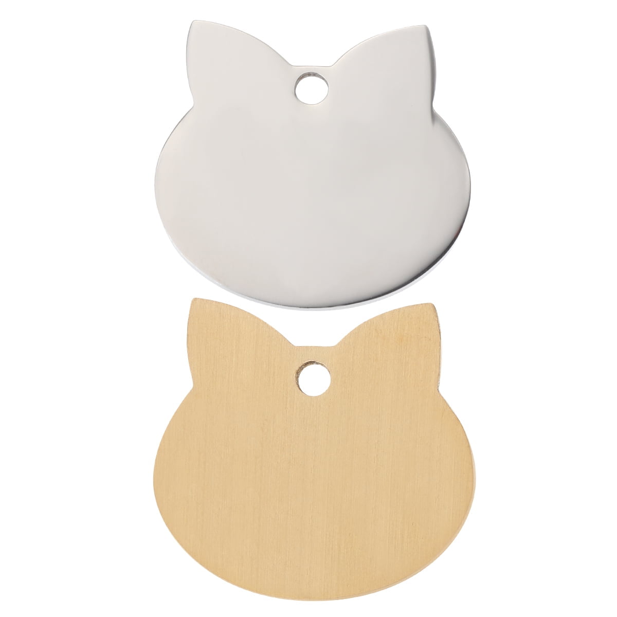 2 Pcs Cat ID Card Labels Personalized Tags Dog Pet The Stainless Steel ...