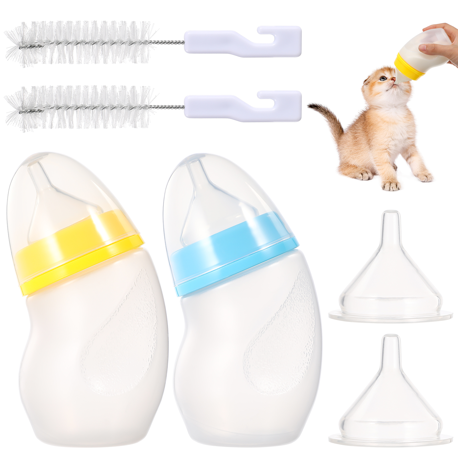 2 Pcs Cat Nursing Bottles Dog Nursing Bottles Puppy Feeder Bottles Pet