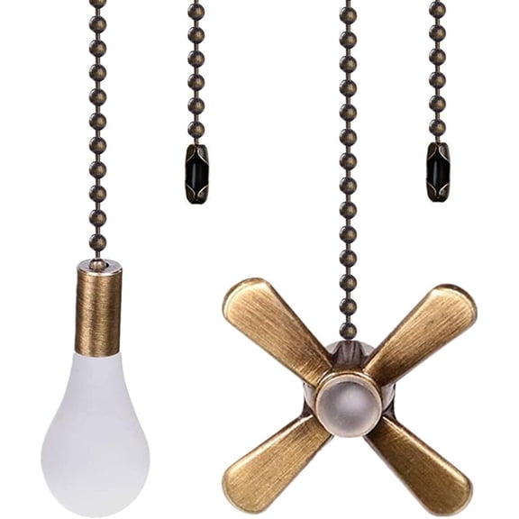 2 Pcs Ceiling Fan Pull Chains 13.6 Inches Fan Pulls  Ceiling Fan Pull Cord Fan Pull Set for Ceiling Fan Light and Lamps