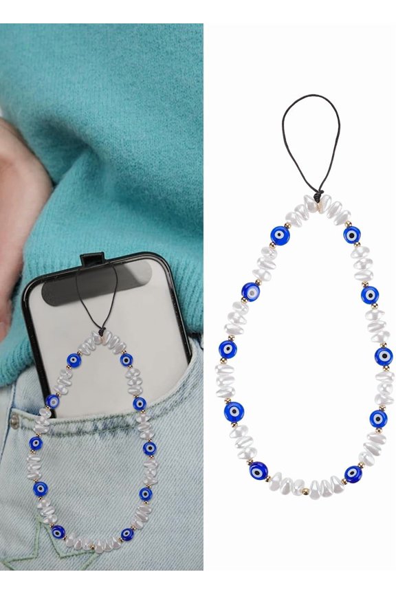 2 Pcs Cell Phone Lanyard Acrylic Beaded Phone Charm Beaded Phone Charm for Women Phone Keychain Charm