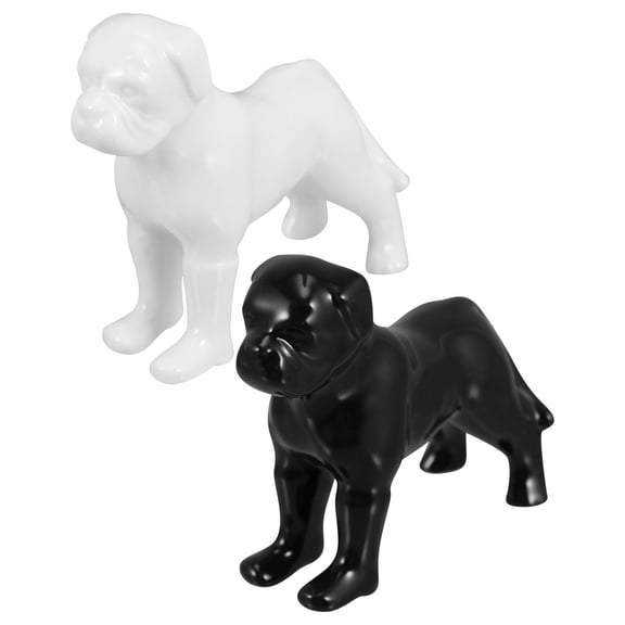 2 Pieces Ceramic Dog Figurine Set, Animal Decor Ornaments for Kids Room, Dog Decoration
