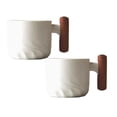 thumbnail image 1 of 2 Pcs Ceramic Espresso Cups with Wooden Handle, Espresso Shot Cups, Porcelain Demitasse Cups for Coffee or Tea 6 Oz, 1 of 9