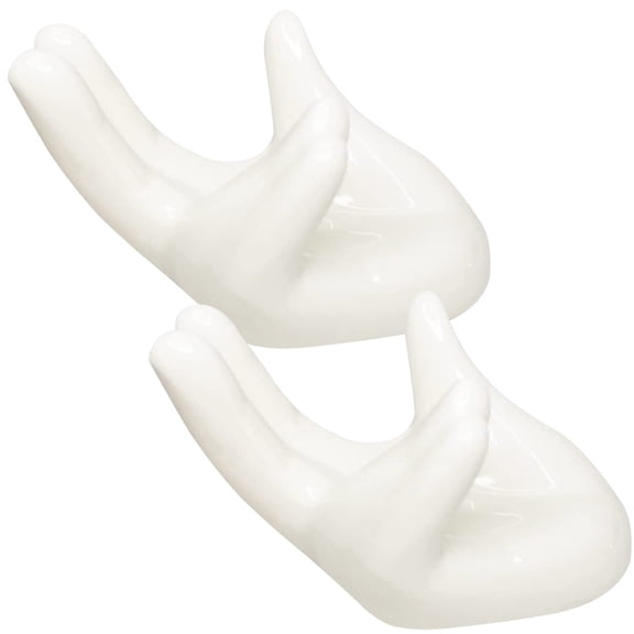 2Pcs Hand Shaped Ceramic Egg Cup Holder for Decorative Egg Display Easter