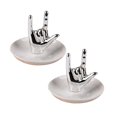 thumbnail image 1 of 2 Pcs Ceramic Jewelry Display Tray, Hand Ring Holder, Ceramic Jewelry Holder Dish Trinket Tray for Rings, Earrings, Necklace Organizer, Engagement, 1 of 7