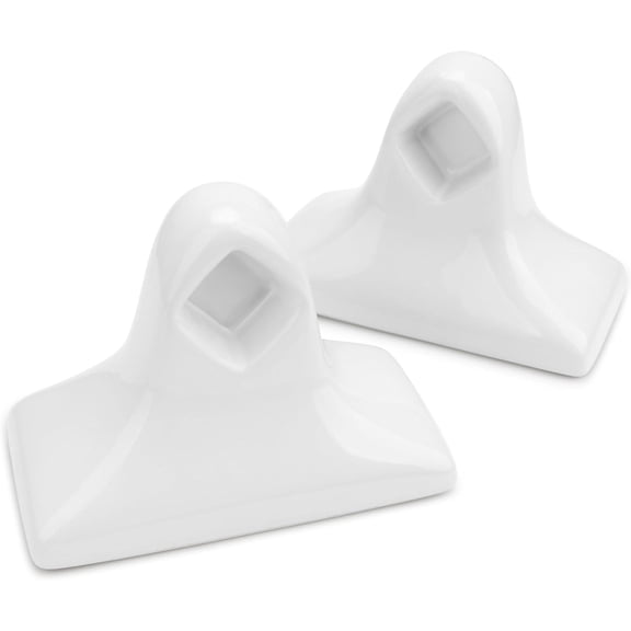 2 Pcs Ceramic Towel Bar Replacement Rod Holder Brackets Kit, White Glazed