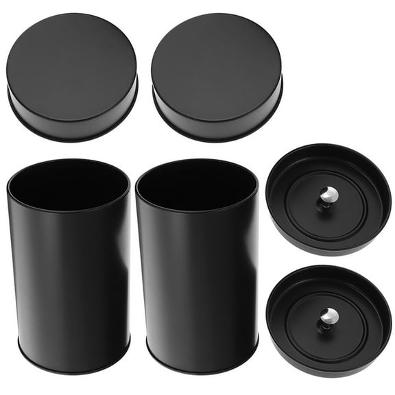 ifundom Black Tea Canister with Airtight Tinplate Lids, 2-Pack Loose Leaf Tea Storage Containers