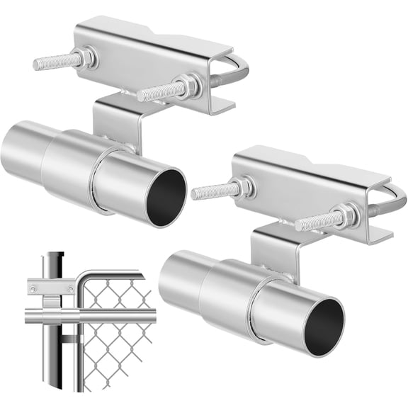 2 Pcs Chain Link Fence Rolling Gate Universal Rolling Sliding Gate Track Bracket Wall Mount for Diameter from 1-5/8"-2-7/8" Track Pipe Post Galvanized Steel Coating