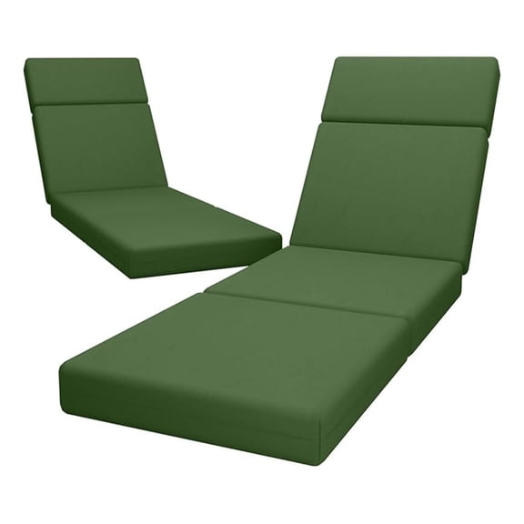 2 Pcs Chaise Lounge Cushions Outdoor, 72 x 21 x 4 Inch Lounge Chair Cushions for Outdoor Furniture - Waterproof Lounge Patio Replacement Cushion, 4In Fade-Resistant ThickPatio Chaise Lounge Cushion