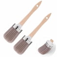 thumbnail image 1 of 2 Pcs Chalk Paint Brush,Oval Paint Brush with Wooden Handle,1.97 Inch Width Furniture Painting Brush,Industrial Beech Cleaning Brush,Wall Trim Painting Tools for DIY Crafts Waxing Painting, 1 of 7