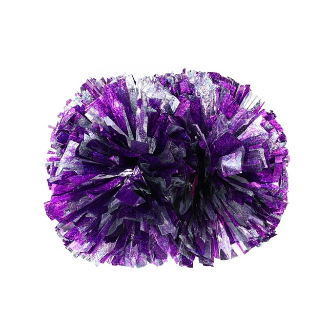 2 Pcs Cheerleading Pom Poms with Handle, Upgraded 12.2 Inch Metallic ...