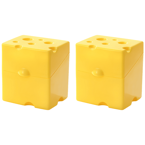 2 Pcs Cheese Box for Fridge, 22 fl oz/650 ML Plastic Sliced Cheese Container with Lid, ABS Food Storage Container, Cheese Keeper, Butter Dish, Yellow