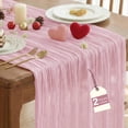 thumbnail image 1 of Parojati 2 Pcs Cheesecloth Table Runner 35'' x 120'' inch Nude Boho Gauze Cheese Cloth Table Runners for Baby Shower Decoration Wedding Party Summer Garden Farmhouse Dusty Pink, 1 of 10