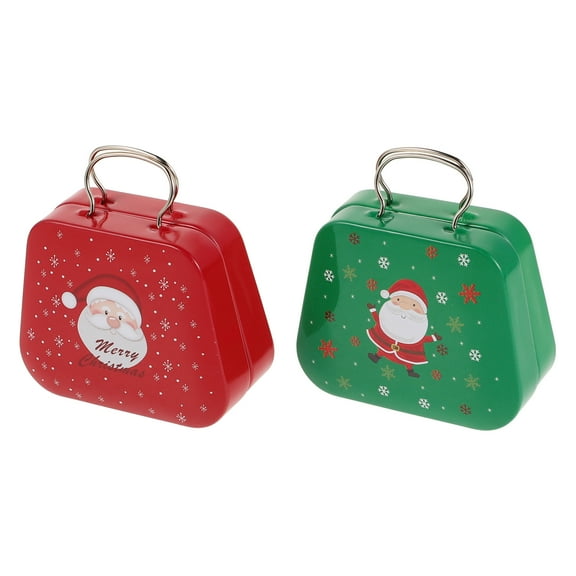 2 Pcs Children's Cookie Jar Holiday Tins with Lids Tinplate Box