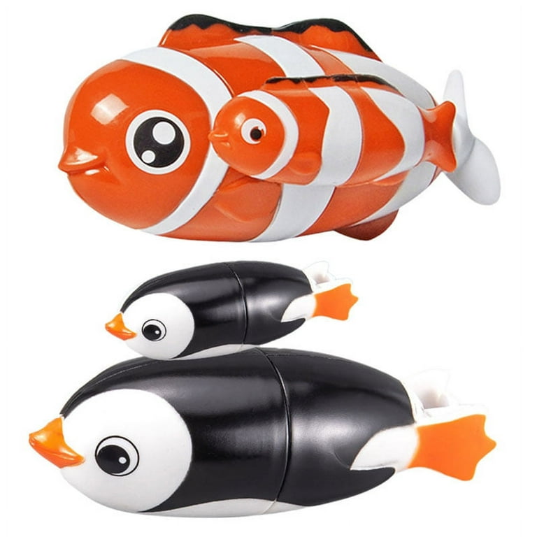 2 Pcs Children's Diving Pool Toys,Electric Swim Fish penguin Bathtub  Toys,Bathtub Play Set Electric Swim Fish Water Beach Toy Sensory Toy for  Baby