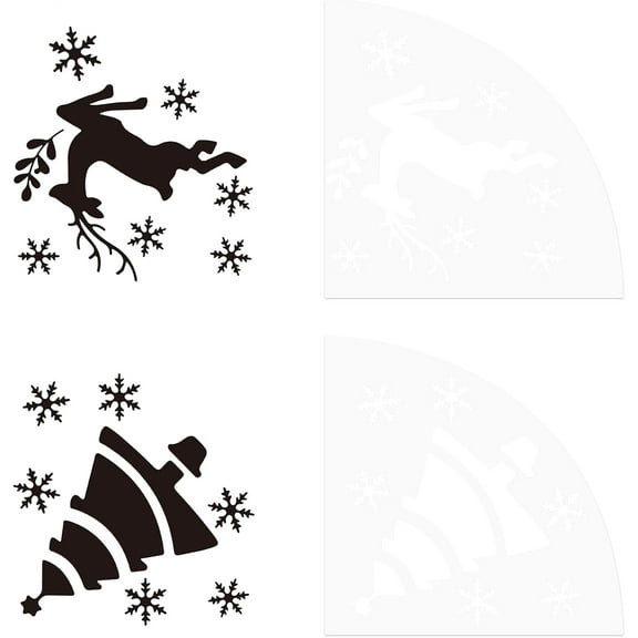 2 Pcs Christmas Acrylic Sleeve Stencil Plastic Painting Stencil Reusable Art Templates Print Template Reusable Bleached Shirt Sleeve Stencil for DIY Art Craft Clothes Decor