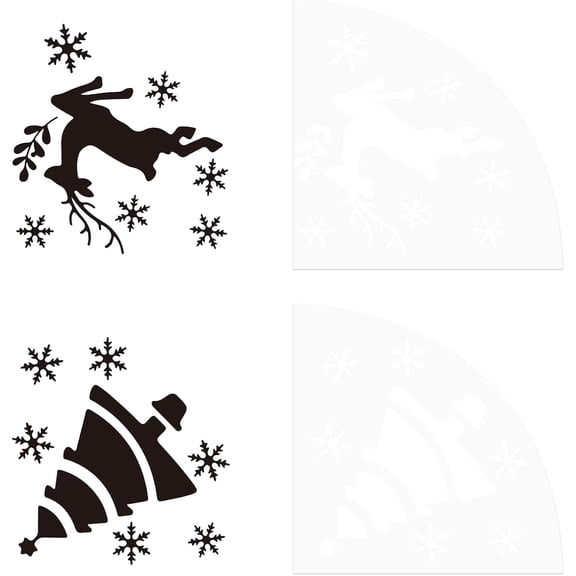 2 Pcs Christmas Acrylic Sleeve Stencil Plastic Painting Stencil Reusable Art Templates Print Template Reusable Bleached Shirt Sleeve Stencil for DIY Art Craft Clothes Decor