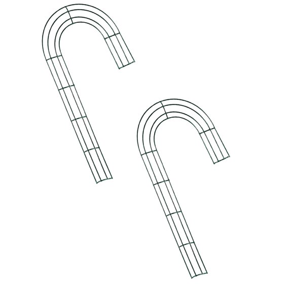 2 Pcs Christmas Candy Cane Wire Wreath Frame, Christmas J Shaped Candy Cane Wreaths | Holiday Wreath Base Floral Wreath Frame Wreath Wire Frame For Garden Walkway And Other Outdoor Areas