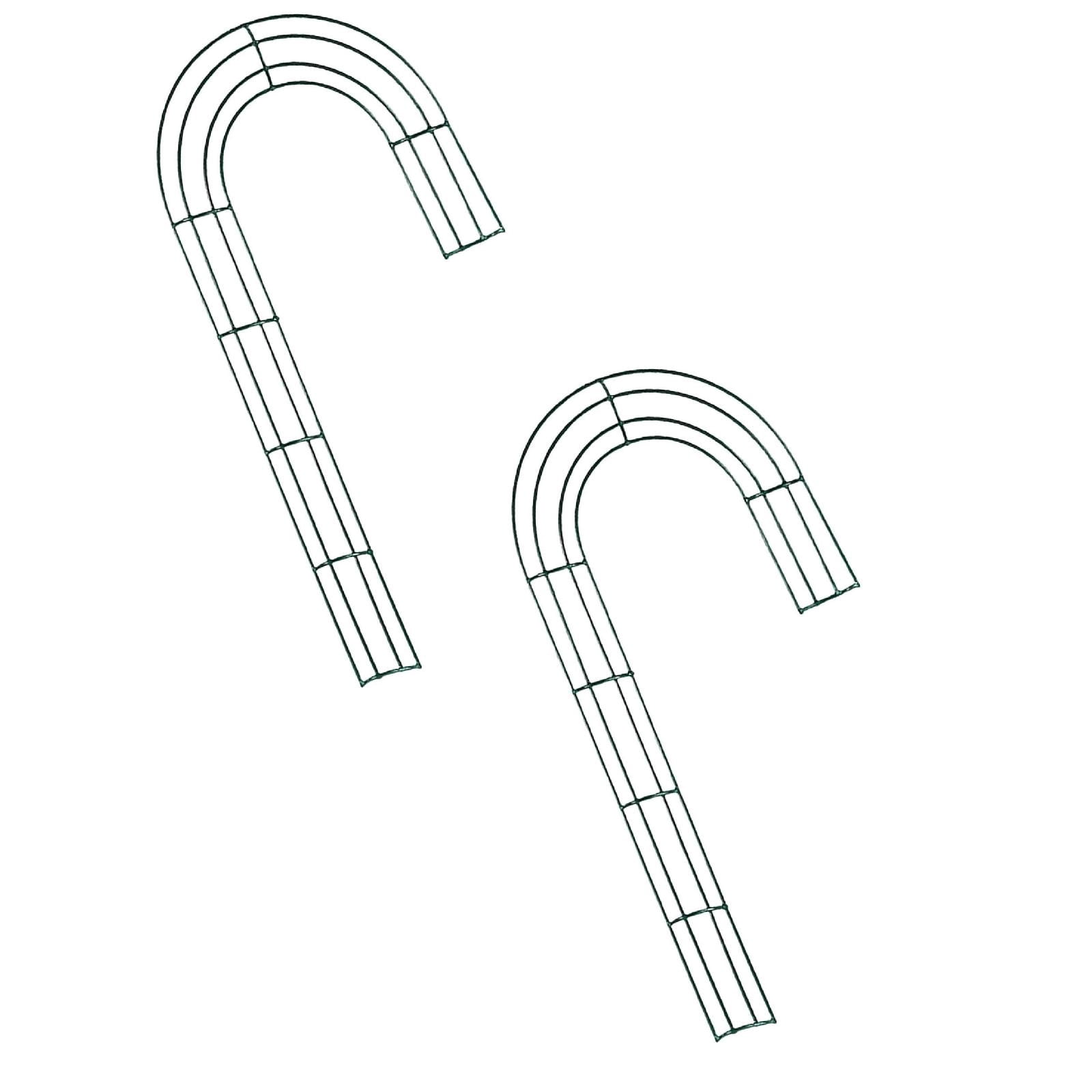 J Shaped Pattern 2 Pcs Christmas Candy Cane Wire Wreath Frame, Christmas J Shaped Candy ...