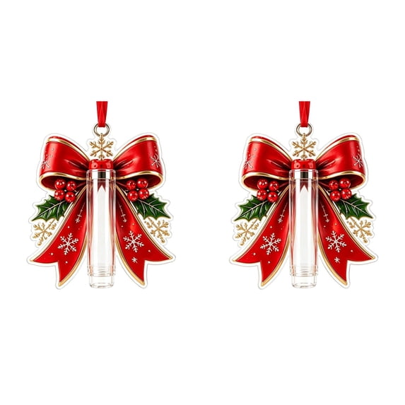 2 Pcs Christmas Cash Gift Ornaments, Acrylic Money Holders for Tree Decor, Christmas Holder Ornaments, Festive Storage Hanging Charms, Money Holder Pendants, Decorative Gift‑Keeping Trinkets