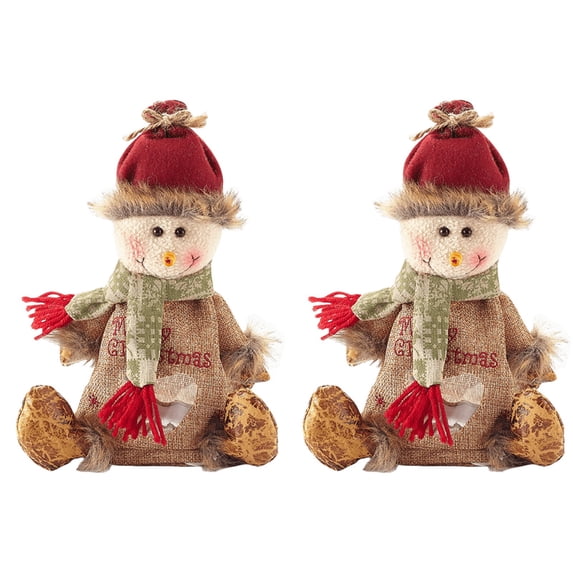 2 Pcs Christmas Gift Bags Zipper Design, Reusable Christmas Candy Doll Treat Bags, Cute Snowman Gift Bags for Party Favors Candy Stocking Stuffers & Holiday Decor