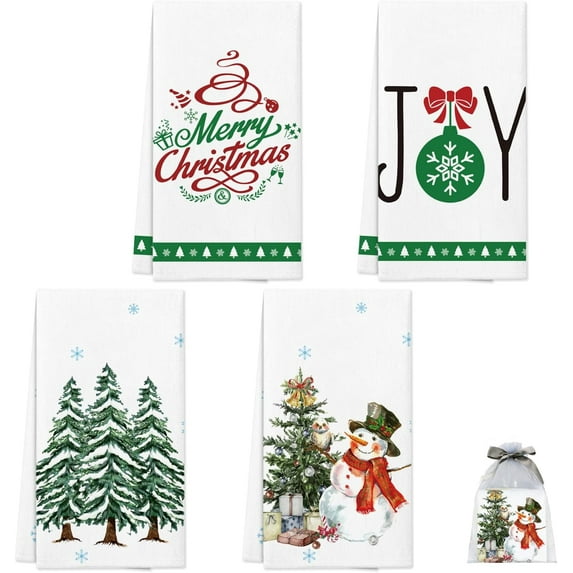 2 Pcs Christmas Hand Towels,16 x 23.6 Inch Funny Kitchen Towels for Housewarming Gifts New Home, Christmas Kitchen Decor