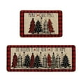thumbnail image 1 of 2 Pcs Christmas Kitchen Rug Set – Non-Slip Polyester Floor Mats with Festive Print, Anti-Fatigue Cushioned Mats for Kitchen, Entryway, or Holiday Décor, 1 of 5